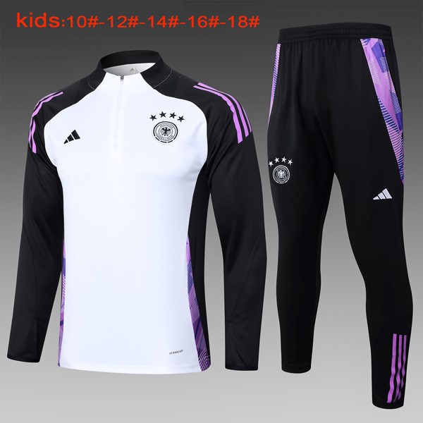 Niños Sudadera De Training Alemania 2024 2025 Blanco Negro 3